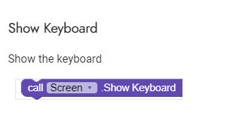 show keyboard